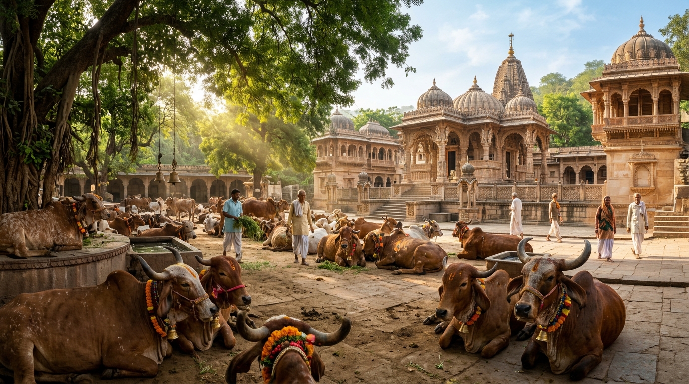 નવીન ગૌશાળા શેડ અને સુરજદેવળ યાત્રિક ભવનના આધુનિક કક્ષોનું શુભ લોકાર્પણ